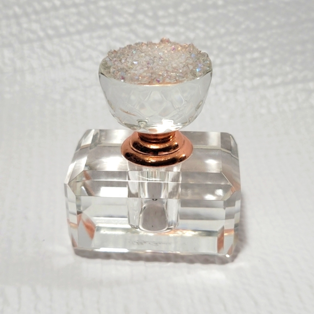 Mini empty clear crystal glass perfume oil Bottle Decor